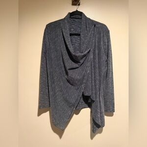 Manduka Breathe Drape Cardigan striped charcoal Grey size M